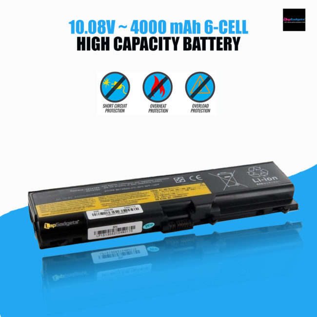 Lenovo Thinkpad Edge 14, Edge 15, L410, SL410, L510, L420, L520, T410, T420, T510, T520, battery