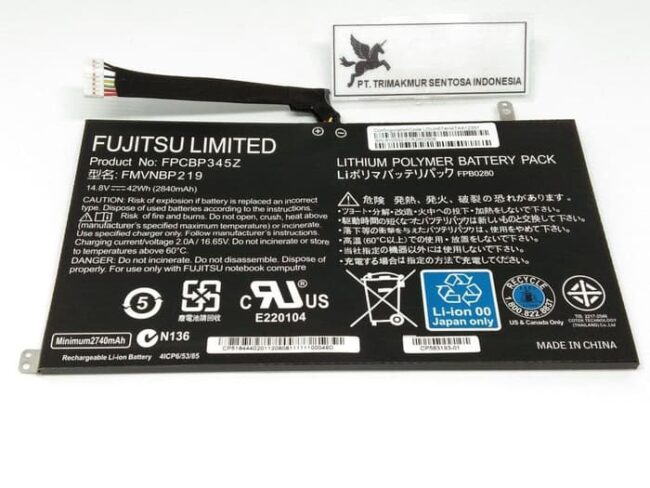 FPCBP345Z FMVNBP219 FPB0280 Battery Compatible for Fujitsu LifeBook UH572 Laptop 14.8V 42Wh 2840mAh