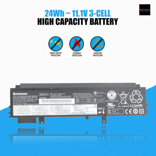 Lenovo 45N1765 45N1116 battery for ThinkPad X230s ThinkPad X240s Ultrabook Series (11.1V 24Wh) - Black