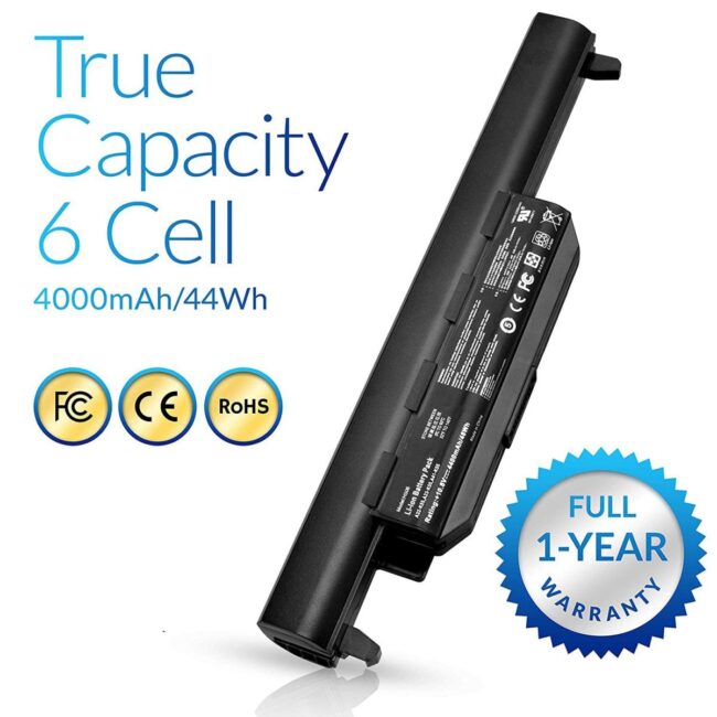 Laptop Battery A32-K55 for Asus Q500 Q500A R503U R503A R503C K55VD X75VD K75VM K75VD K75DE K55 K55N K55VM K45VS K45VJ K55DR K55VS R400 R500 R700 A32-K55X A33-K55 – [6 Cells/4400mAh/48Wh]