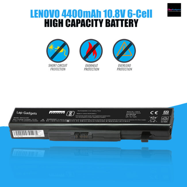 Battery for Lenovo G580 G585 G480 G480A G485 Y480 Y485 Y580 Z380A Z380I Z480 Z485 Z580 Z585 Notebook 4400mAh 10.8V 6-Cell