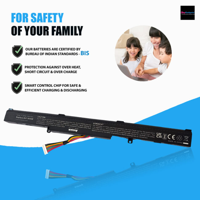 asus-a41n1501-battery, 2200 mah, 32wh gives approx 3 hours backup