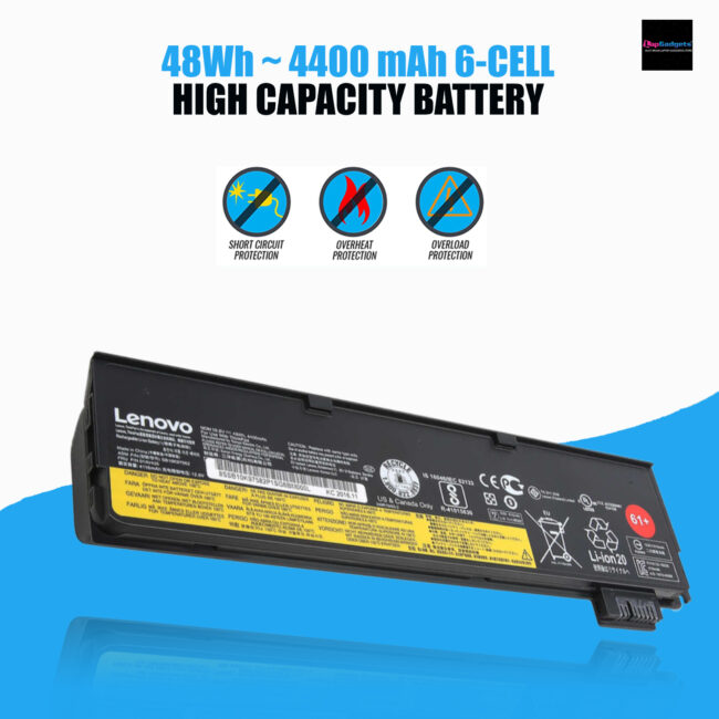 Lenovo 6 Cell 48 Wh Battery 61+ 4X50M08811 For P51S ,P52S, T470, T480, T570, T580, TP25