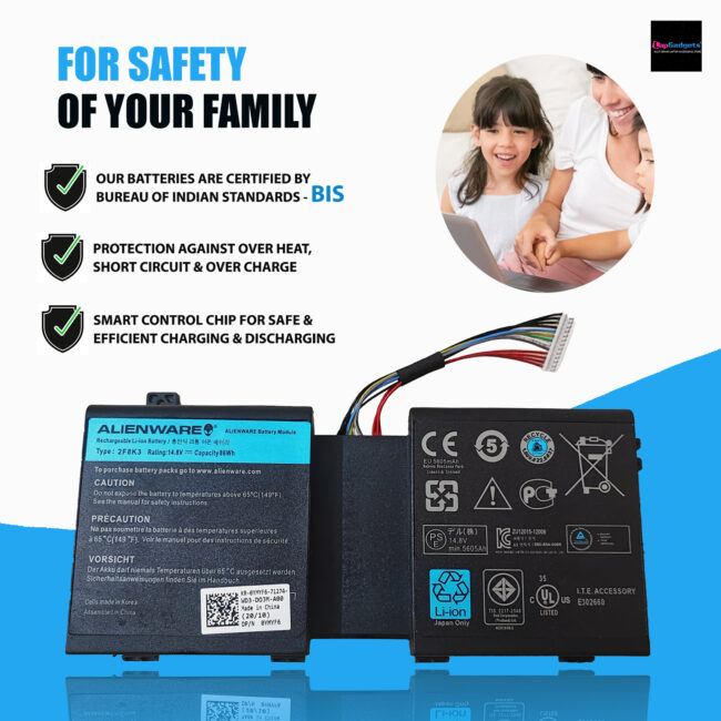 2F8K3 Alienware 18 R1 / 17 R1 8-cell Laptop Battery 86Wh