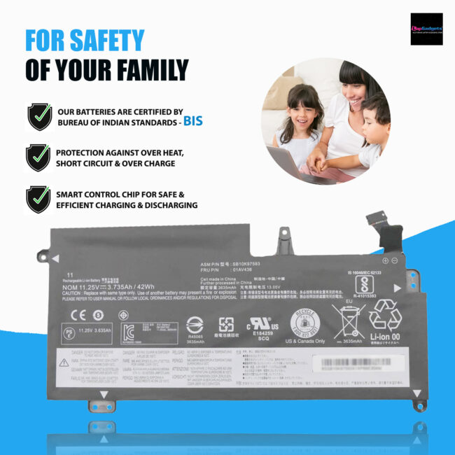 Lenovo 01AV400 01AV401 01AV402 01AV435 01AV436 01AV437 Battery for Lenovo ThinkPad 13 1st / 2nd Gen 13 Chromebook S2 1st /2nd Gen Series