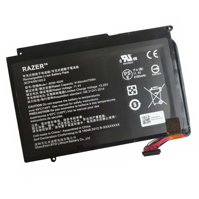 Razer RC30-0220 Battery for with Razer Blade Pro 17" (2017) i7-7700HK GTX 1060 RZ09-0220 RZ09-02202 Series Notebook 11.4V 70Wh 6160mAh