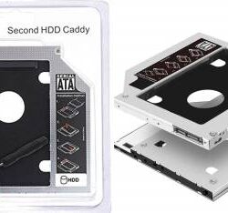 Universal 9.5mm SATA to SATA 2nd SSD HDD Hard Drive Caddy Adapter Tray Enclosures for DELL HP Lenovo ThinkPad ACER Gateway ASUS Sony Samsung MSI Laptop - 12.7MM Caddy