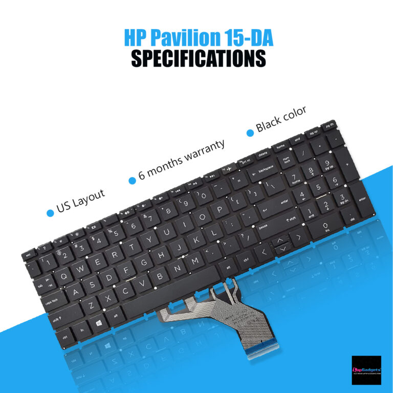 HP 15-DA Keyboard Compatible for 15-DB 15-DX 15-DK 15-CX 15-CN 15-CR 15-SC TPN-C136 C135 C133 15Q-DS (Black)
