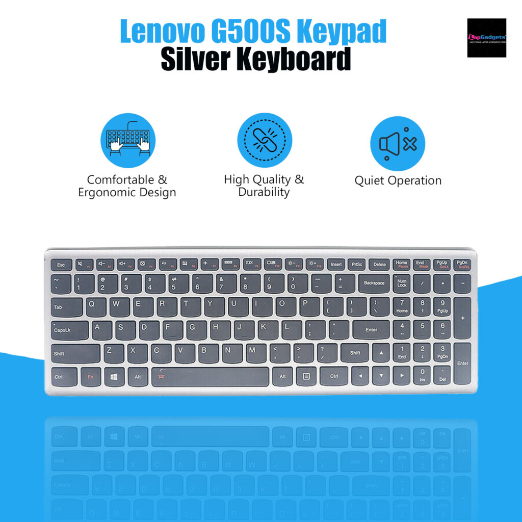 Lapgadgets Silver Backlit Keyboard G500S G505S G510S, S500 S510 S510p (Touch), Z505 Z505A Z510, Flex 15 Flex 15D FLEX15 FLEX15D