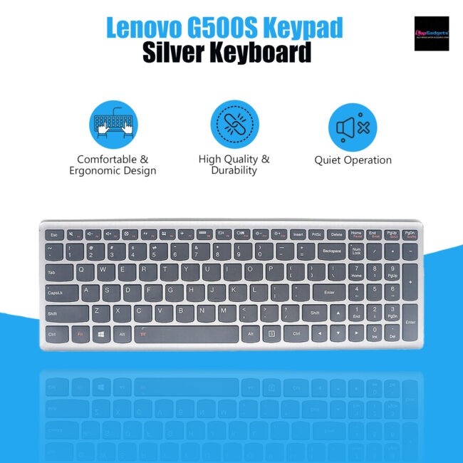 Lapgadgets Silver Backlit Keyboard G500S G505S G510S, S500 S510 S510p (Touch), Z505 Z505A Z510, Flex 15 Flex 15D FLEX15 FLEX15D