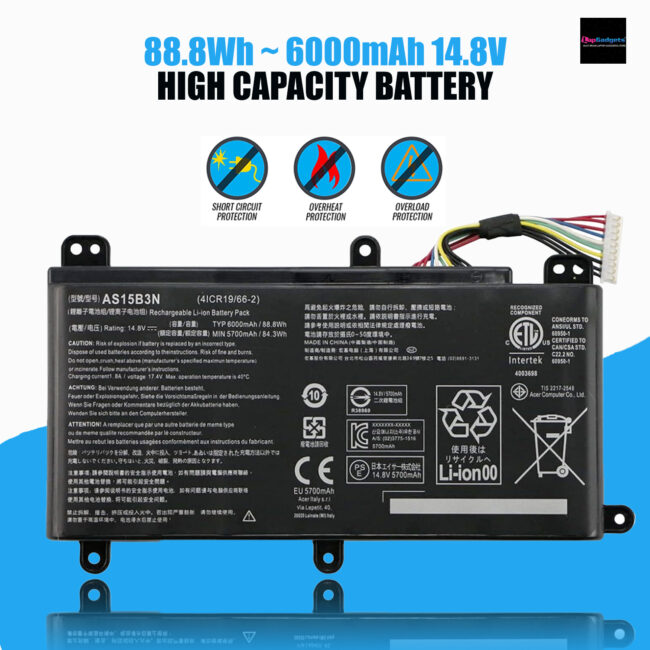 Laptop Battery Compatible with Asus AS15B3N