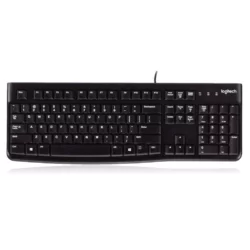 Logitech K120 Wired Keyboard for Windows, USB Plug-and-Play, Full-Size, Spill-Resistant, Curved Space Bar, Compatible with PC, Laptop