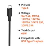 Compatible 65W Adapter, Compatible 65w adapter for laptop, Compatible 65w adapter usb c, 65w fast charger type c, universal laptop charger 65w