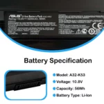 Original Battery for Asus A32-K53, asus laptop battery price , laptop asus battery price, Laptop battery asus a32 k53 price, Laptop battery asus a32 k53 price in india, Laptop battery asus a32 k53 replacement, Laptop battery asus a32 k53 near me