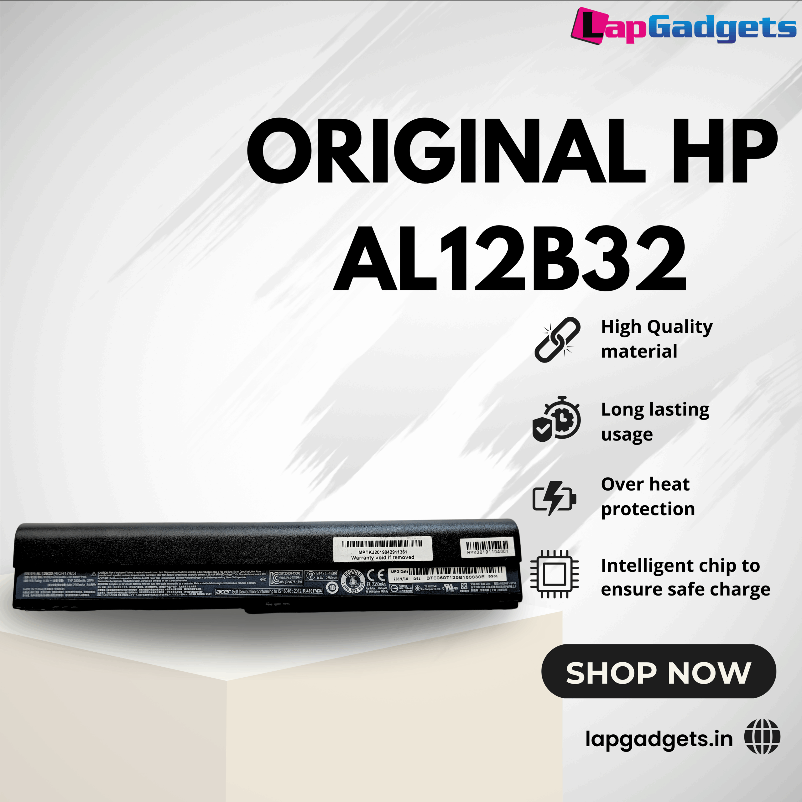 Original Laptop Battery for Acer AL12b32 , AL12A31laptop