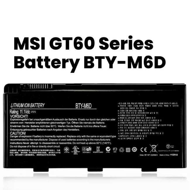 Buy New Compatible Battery BTY-M6D 9Cell For MSI ERAZER Laptop