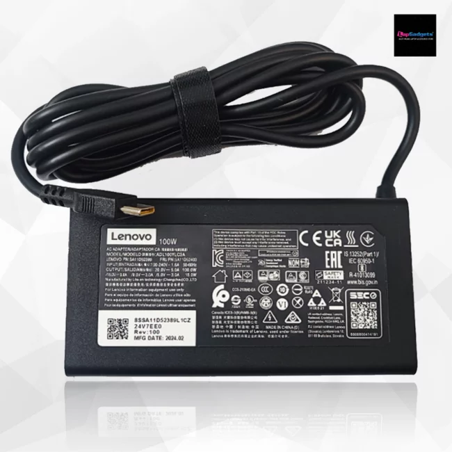 lenovo 100w Type-C Adapter with the Power Cable