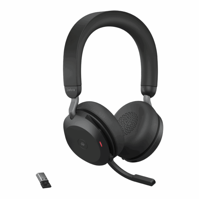 Jabra Evolve2 75 PC Wireless On Ear Headset with 8-Microphone Technology