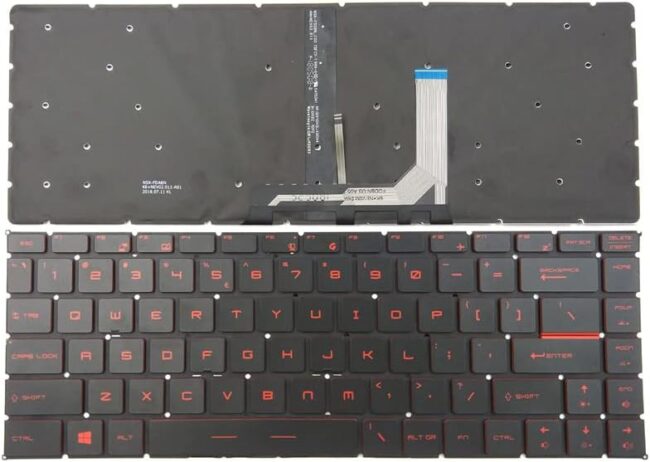 US Keyboard NSK-FDABN For MSI GF63 8RC 8RD MSI GS65 Stealth series (with red backlit)