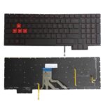 Red Backlit Laptop Keyboard Replacement Compatible with HP Omen 15-CE Series