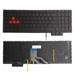 Red Backlit Laptop Keyboard Replacement Compatible with HP Omen 15-CE Series