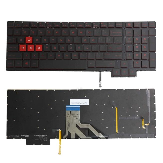 Red Backlit Laptop Keyboard Replacement Compatible with HP Omen 15-CE Series