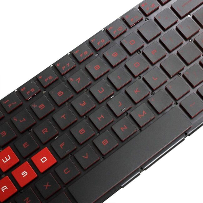 Red Backlit Laptop Keyboard Replacement Compatible with HP Omen 15-CE Series