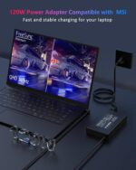 New replacement charger for MSI GF63 Thin 15 / A15, Cyborg 14/15 / 15 AI, Creator M14, ADP-120VH D, A17-120P2A, GV15 Thin 11SC GF63 Thin 10 11 12Th MS-16r5 MS-16r6 MS-16r7 120w (4.5*3.0mm tip)