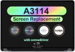 A3114 Screen Replacement, MacBook Air M3 15 inch LCD, A3114 Display Assembly, 2024 MacBook Air Screen, EMC 8612 LCD, MacBook Air M3 Repair Part, A3114 Midnight Screen, A3114 Starlight Screen