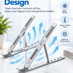 Adjustable Aluminum Laptop Stand | Foldable & Portable