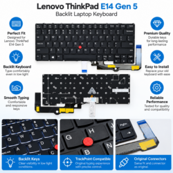 New Keyboard for Lenovo Thinkpad E14 Gen 5 Type 21JK 21JL 21JR JS Keyboard US BACKLIT