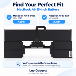 Battery compatibility guide for MacBook Air 15-inch A2941 M2 2023 and A3114 M3 2024.